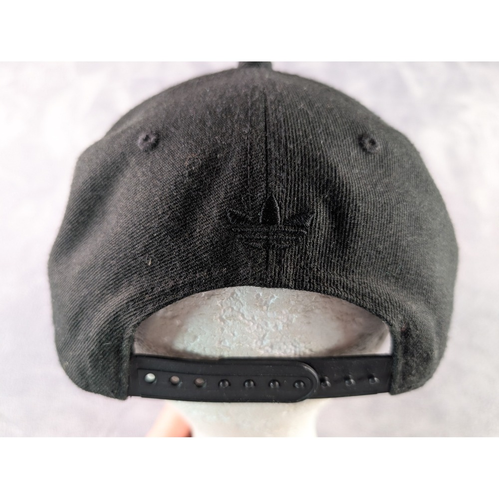 Adidas Originals Trefoil Snapback Hat Black Green Bottom Flat Brim Cap RN 90288 - Picture 4 of 8